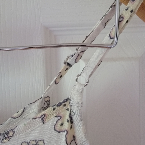 NWT Magaschoni Floral Linen Maxi Dress Cream L Large Summer Flower Cottagecore - Picture 7 of 12